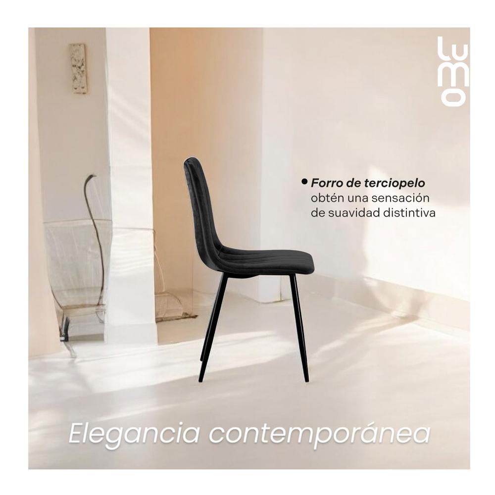 Foto 7 | Set 2 Sillas Comedor Velvet Tapizada Terciopelo Sala Eames