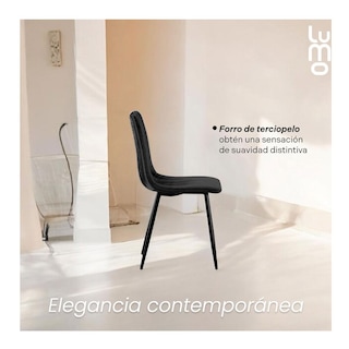 Foto 7 | Set 2 Sillas Comedor Velvet Tapizada Terciopelo Sala Eames