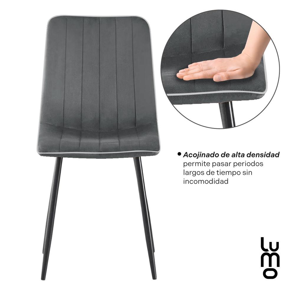 Foto 7 pulgar | Set 2 Sillas Comedor Velvet Tapizada Terciopelo Sala Eames