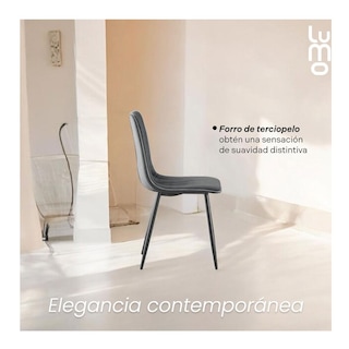 Foto 7 | Set 2 Sillas Comedor Velvet Tapizada Terciopelo Sala Eames