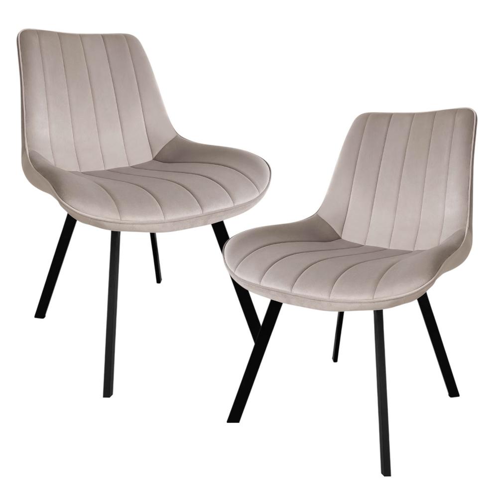 Set 2 Sillas Comedor Velvet Tapizada Terciopelo Sala Eames