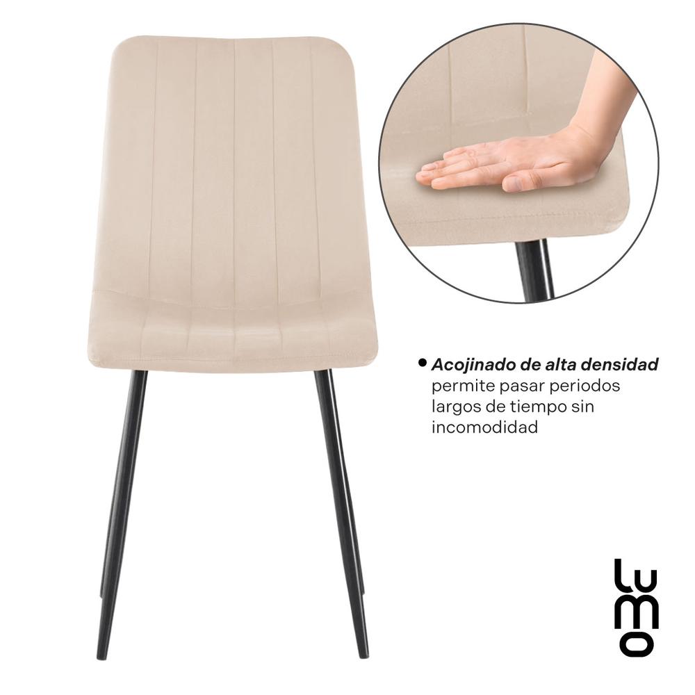 Foto 7 pulgar | Set 2 Sillas Comedor Velvet Tapizada Terciopelo Sala Eames