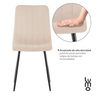 Foto 6 | Set 2 Sillas Comedor Velvet Tapizada Terciopelo Sala Eames