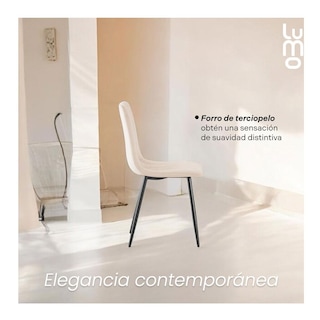 Foto 7 | Set 2 Sillas Comedor Velvet Tapizada Terciopelo Sala Eames