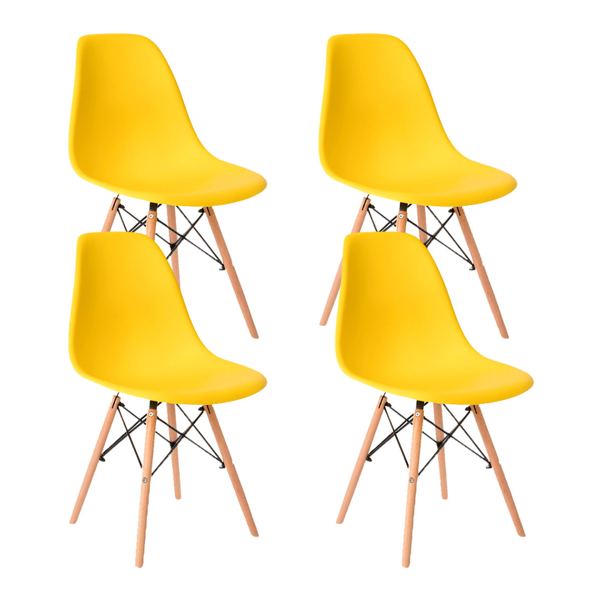 Foto 2 pulgar | Set De 4 Sillas Estilo Eames Comedor Moderna Komfort