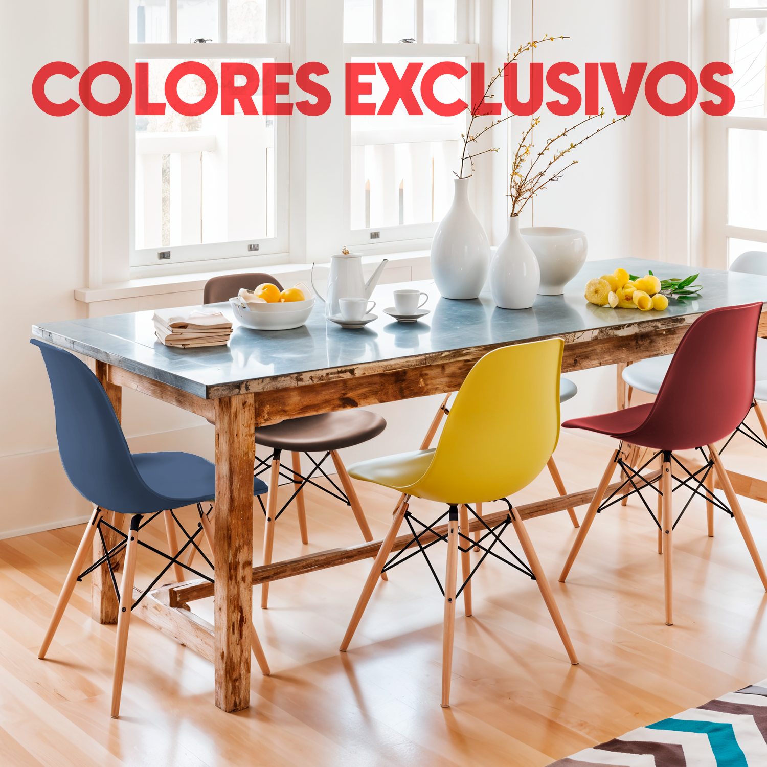Foto 2 | Set De 4 Sillas Estilo Eames Comedor Moderna Komfort