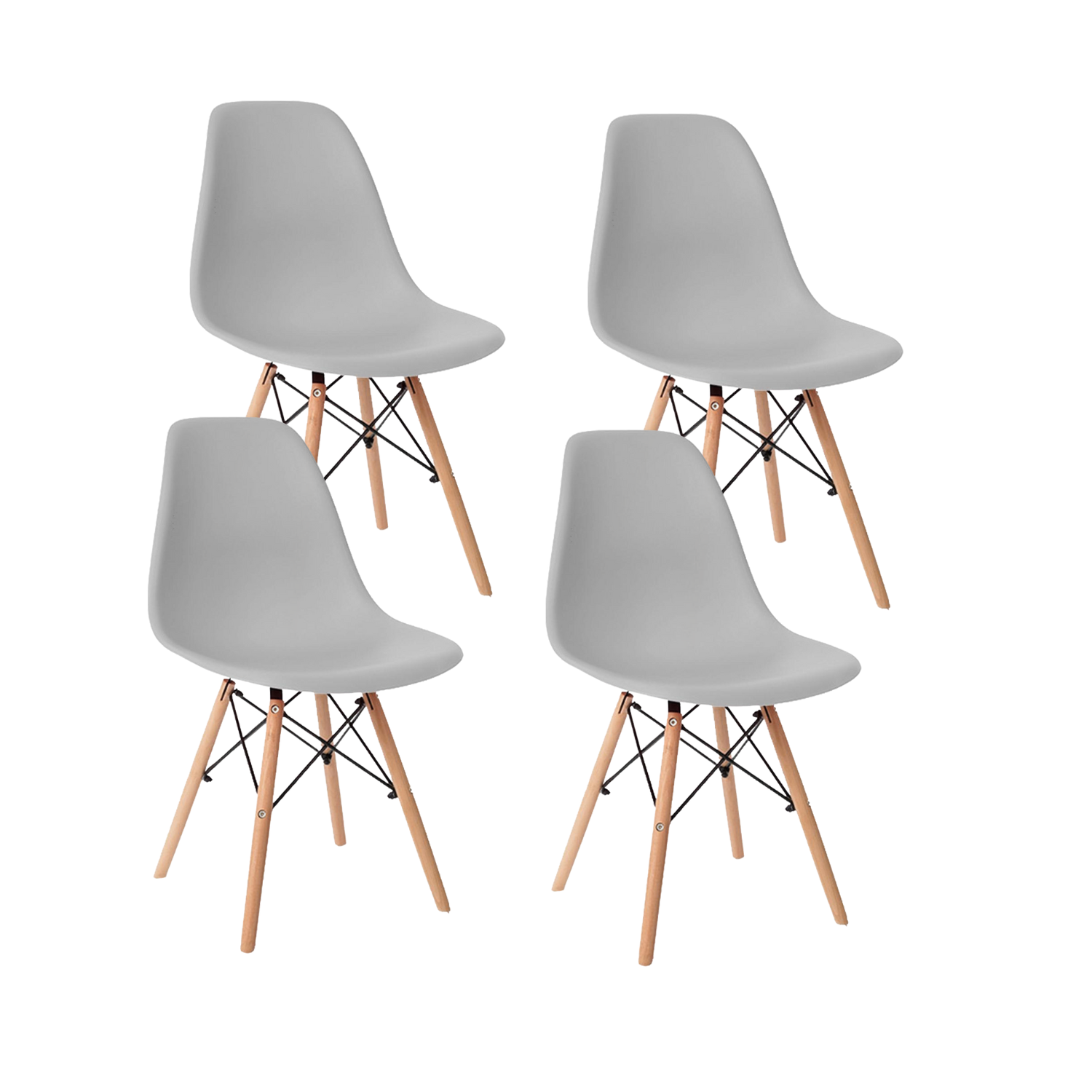 Foto 2 pulgar | Set De 4 Sillas Estilo Eames Comedor Moderna Komfort