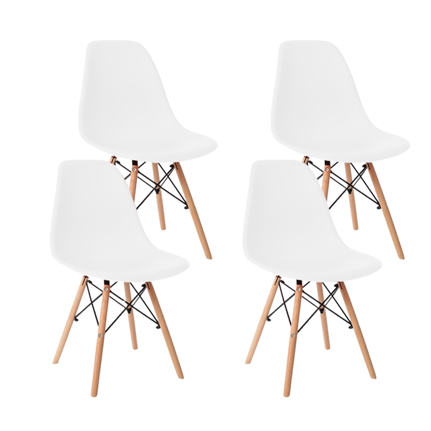 Foto 2 pulgar | Set De 4 Sillas Estilo Eames Comedor Moderna Komfort