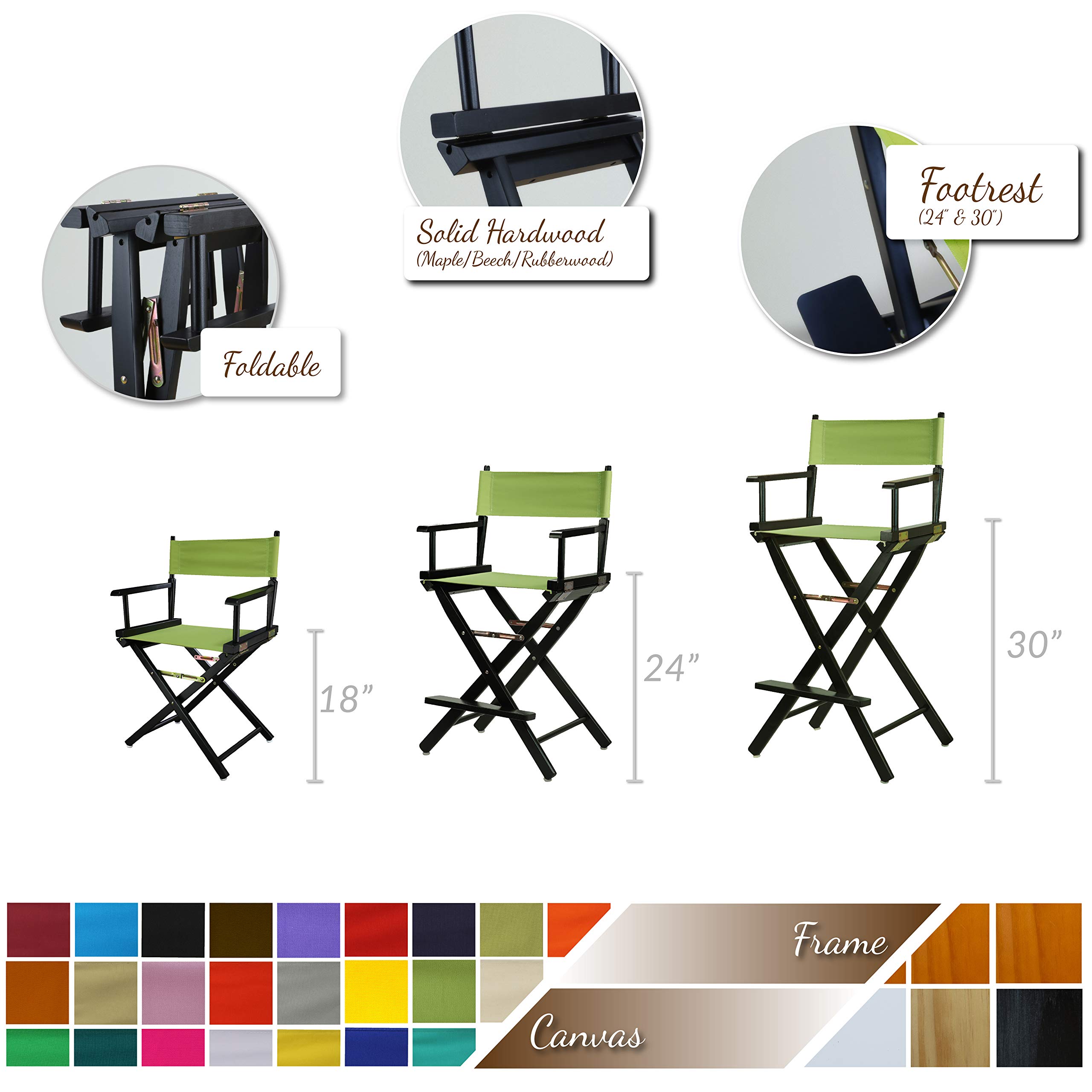 Foto 7 pulgar | Silla Casual Home Director's 18 Con Estructura Natural De Lona Negra - Venta Internacional.