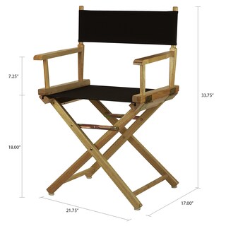 Foto 7 | Silla Casual Home Director's 18 Con Estructura Natural De Lona Negra - Venta Internacional.