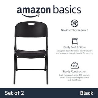 Foto 2 | Silla Plegable De Plástico Amazon Basics, Capacidad De 350 Libras, Paquete De 2 - Venta Internacional.