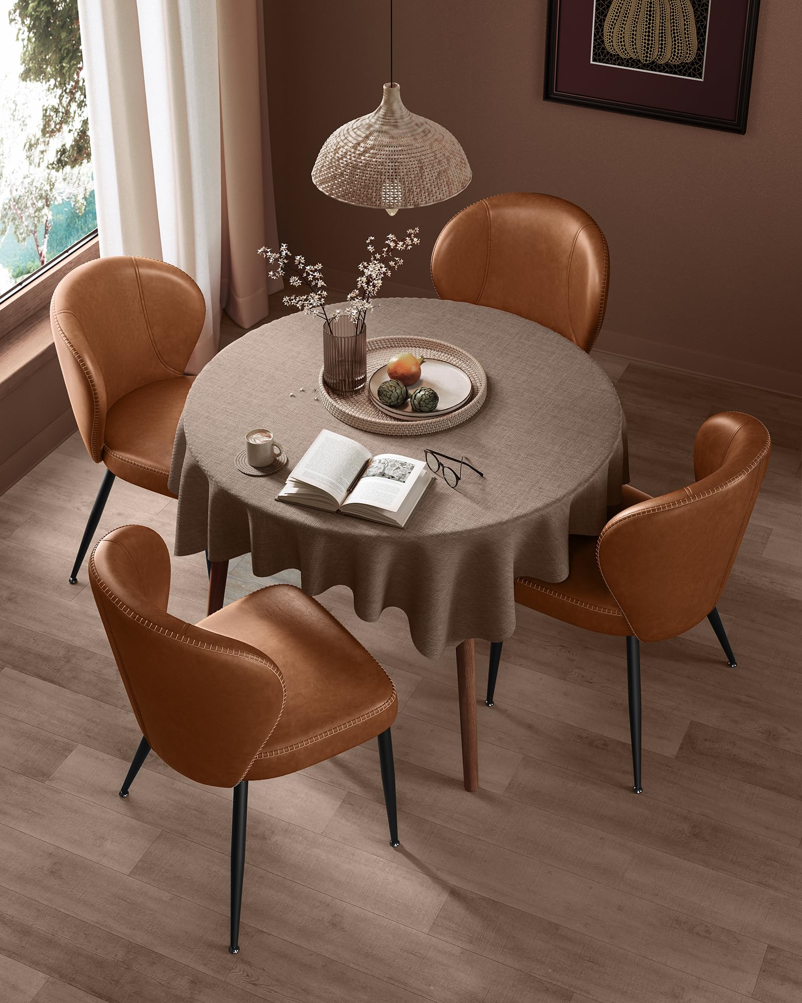Foto 4 pulgar | Juego De 2 Sillas De Comedor De La Colección Vasagle Ekho, Color Marrón Caramelo - Venta Internacional.