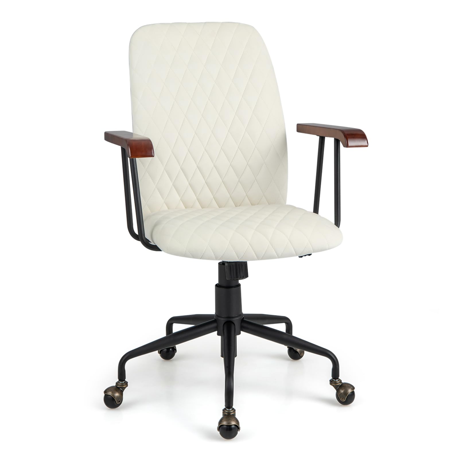 Silla De Oficina Costway Tapizada En Terciopelo Vintage Con Respaldo Medio - Venta Internacional.