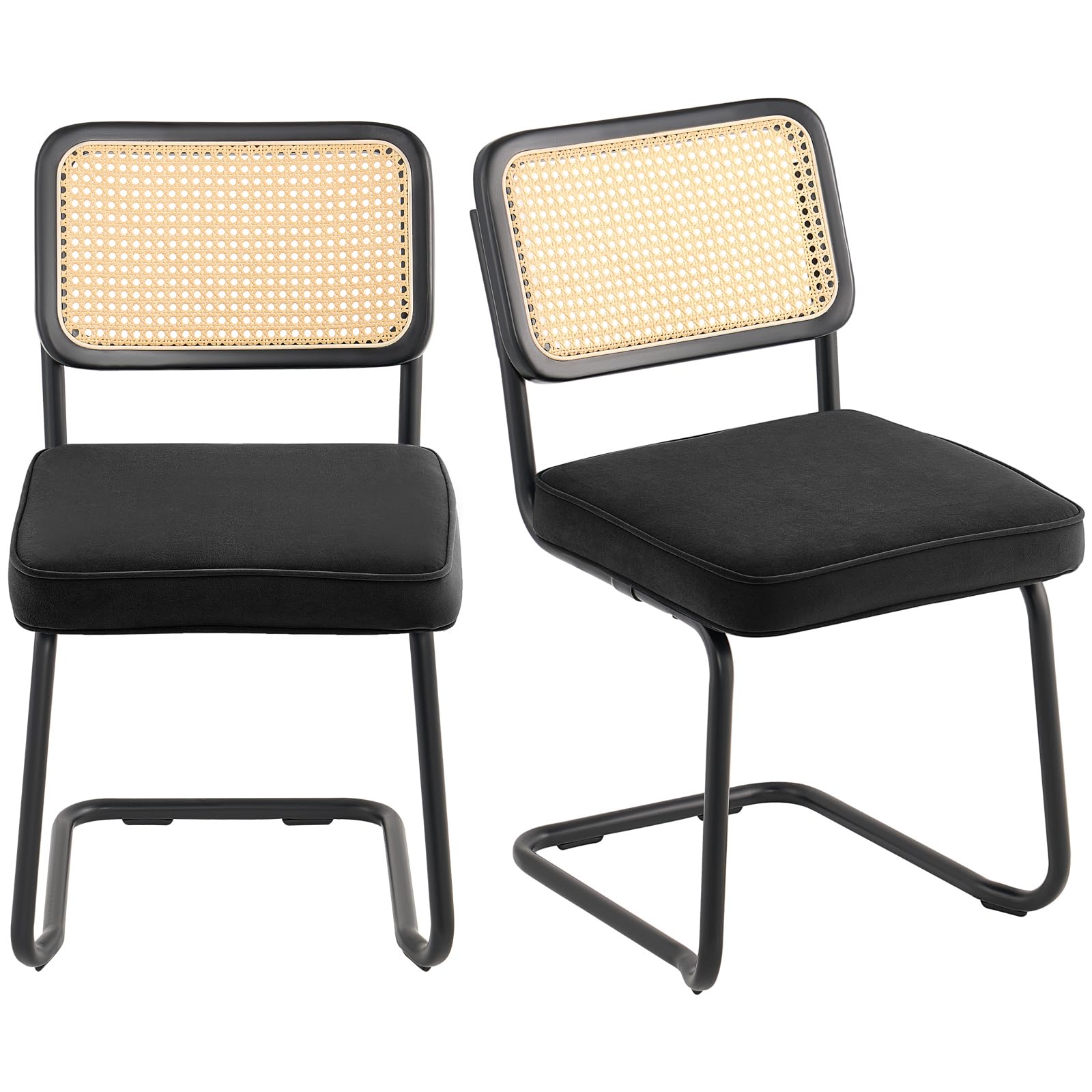 Foto 2 pulgar | Juego De 2 Sillas De Comedor Vevor De Ratán Tapizadas De Mediados De Siglo - Venta Internacional.