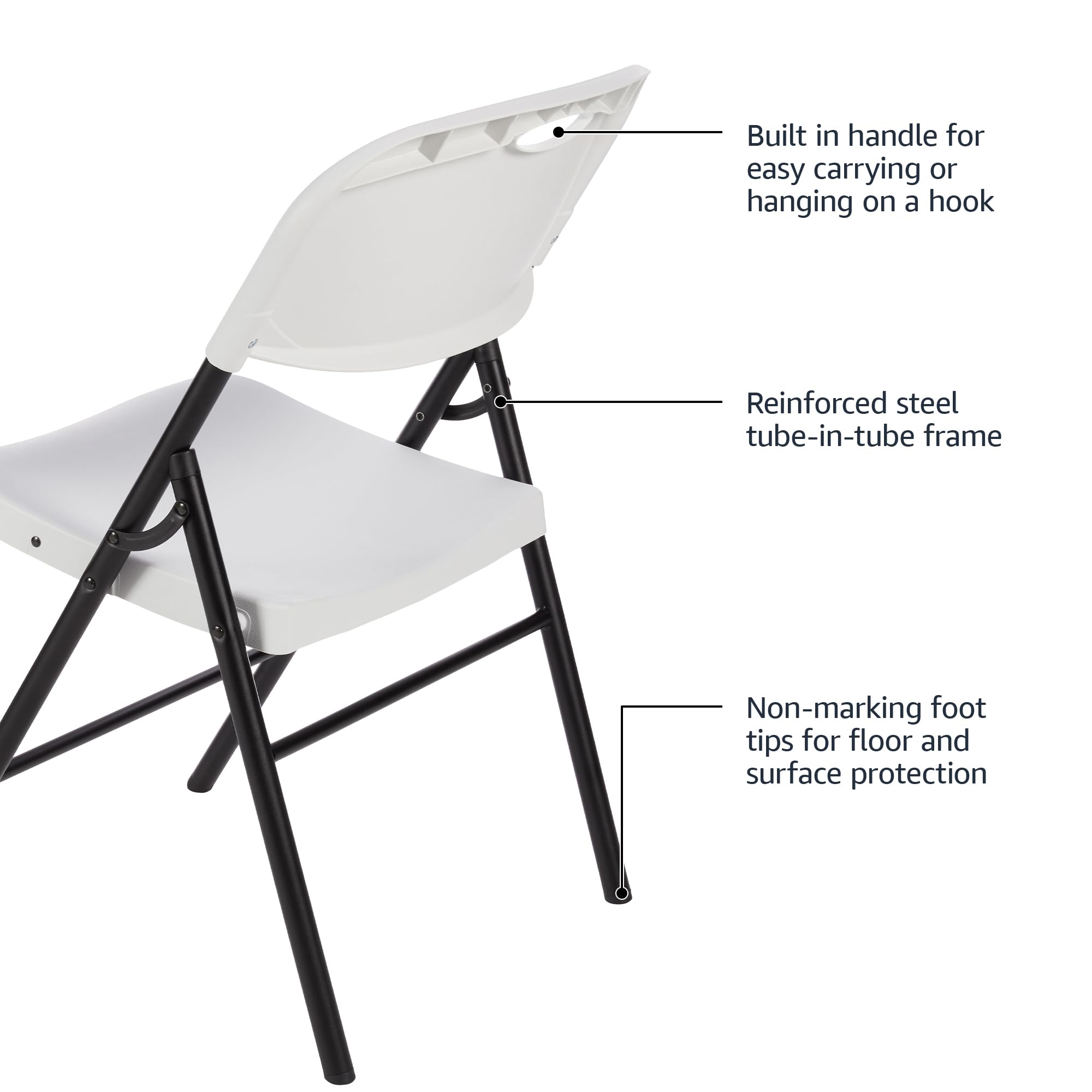 Foto 3 | Silla Plegable Amazon Basics, Portátil, Plegable, De Plástico, Paquete De 2 - Venta Internacional.