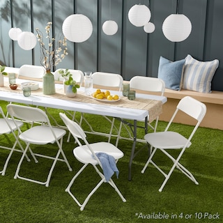 Foto 3 | Juego De 10 Sillas Plegables De Plástico Best Choice Products, Color Blanco - Venta Internacional.