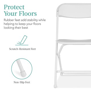 Foto 5 | Juego De 10 Sillas Plegables De Plástico Best Choice Products, Color Blanco - Venta Internacional.