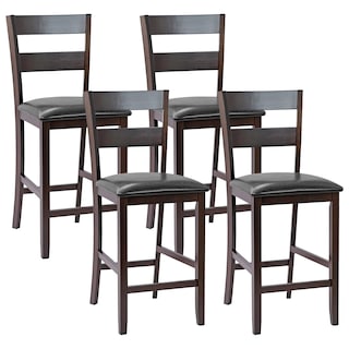 Foto 1 | Juego De 4 Taburetes De Bar Costway, Altura De Mostrador De 64 Cm Con Asiento Acolchado - Venta Internacional.