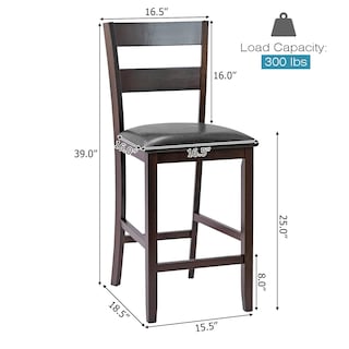 Foto 7 | Juego De 4 Taburetes De Bar Costway, Altura De Mostrador De 64 Cm Con Asiento Acolchado - Venta Internacional.