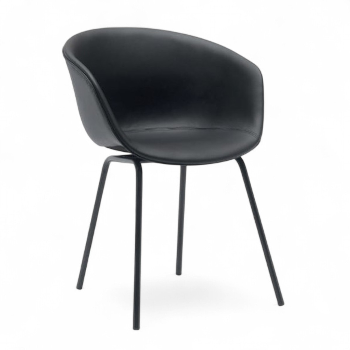 Silla Majargo vinipiel color negro  pata negra Terzetto respaldo curvo