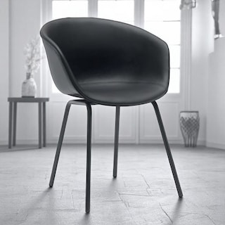 Foto 3 | Silla Majargo vinipiel color negro pata negra Terzetto respaldo curvo