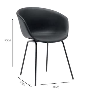 Foto 5 | Silla Majargo vinipiel color negro pata negra Terzetto respaldo curvo