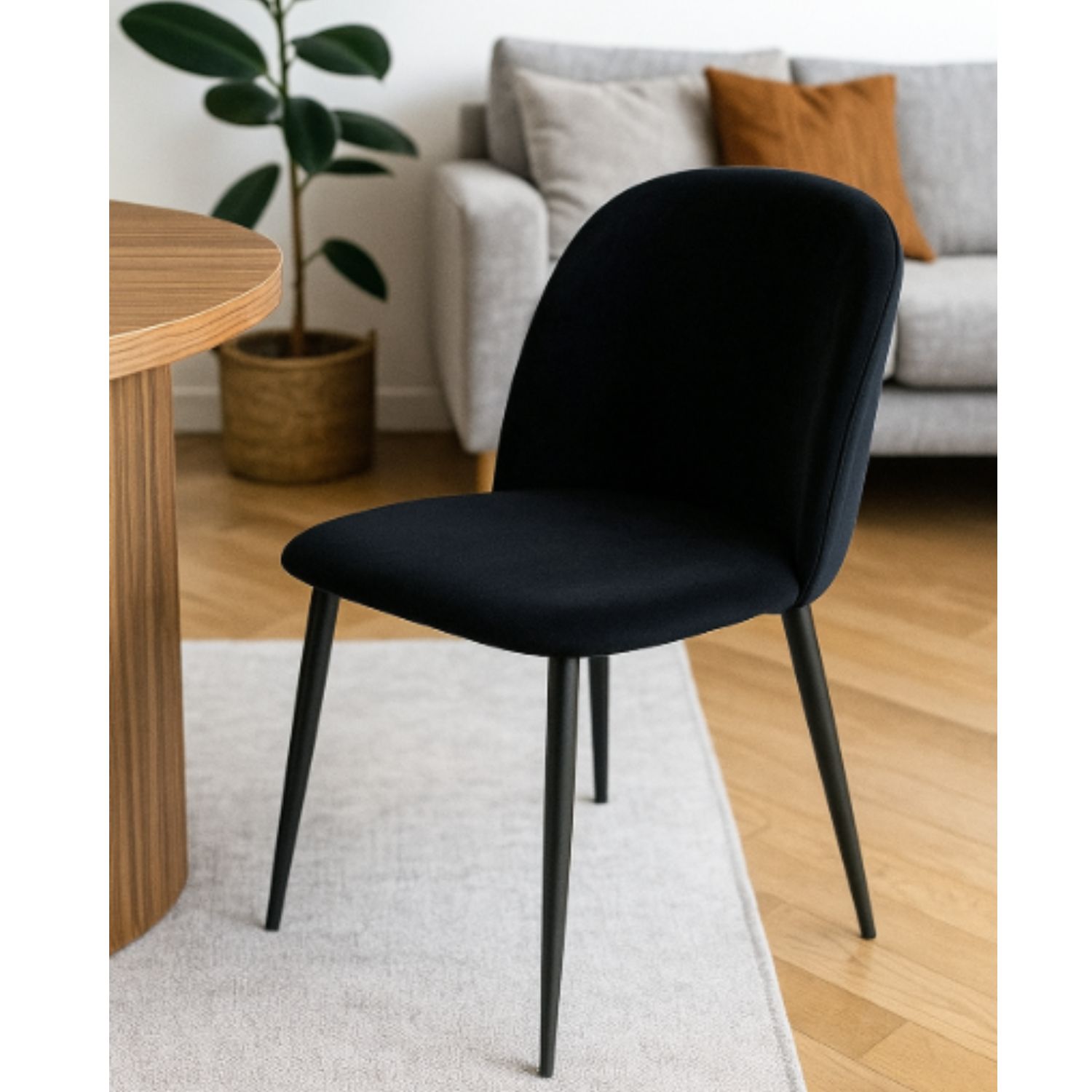 Foto 4 pulgar | Silla Lucy Velvet Negra