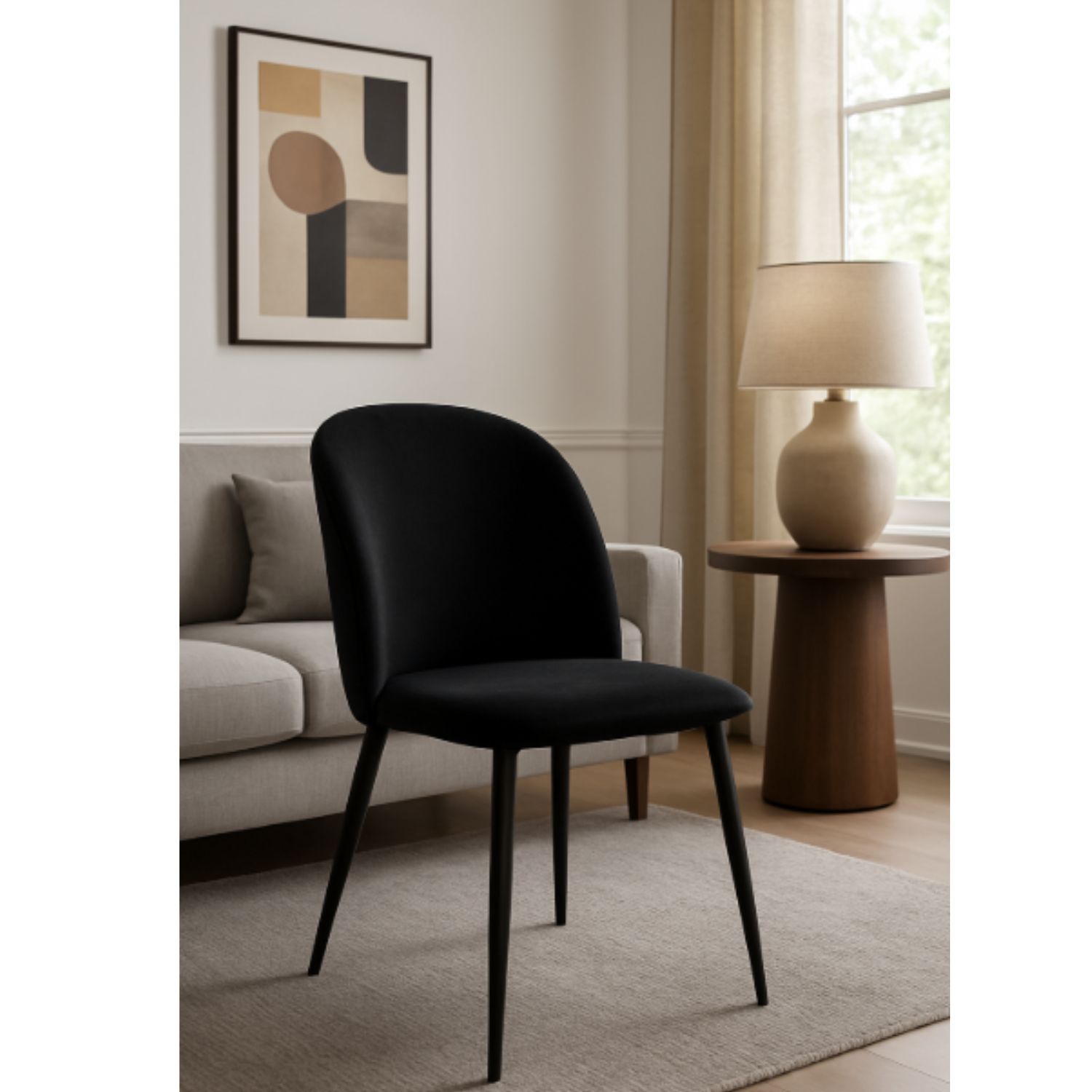Foto 5 pulgar | Silla Lucy Velvet Negra
