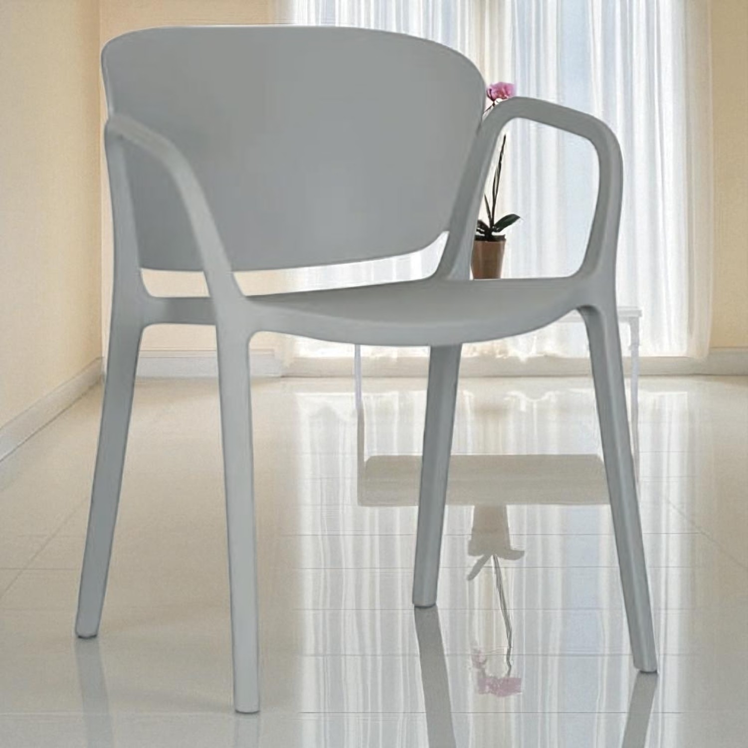Foto 3 pulgar | Silla Anita Gris Pvc