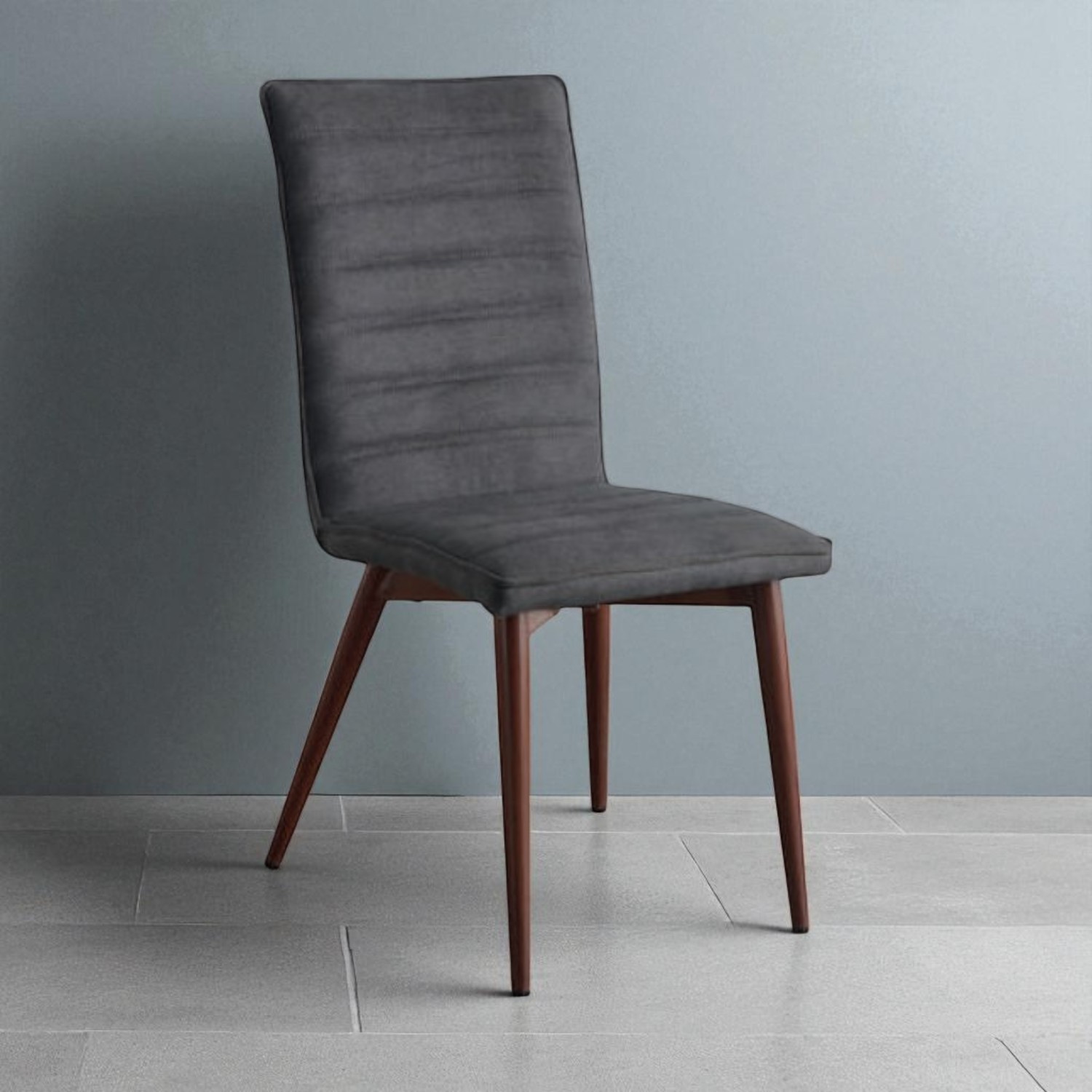 Foto 3 pulgar | Silla Edy Tela Gris Metal/madera