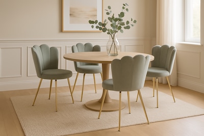 Foto 2 | Silla Nath Velvet Grayge Gold