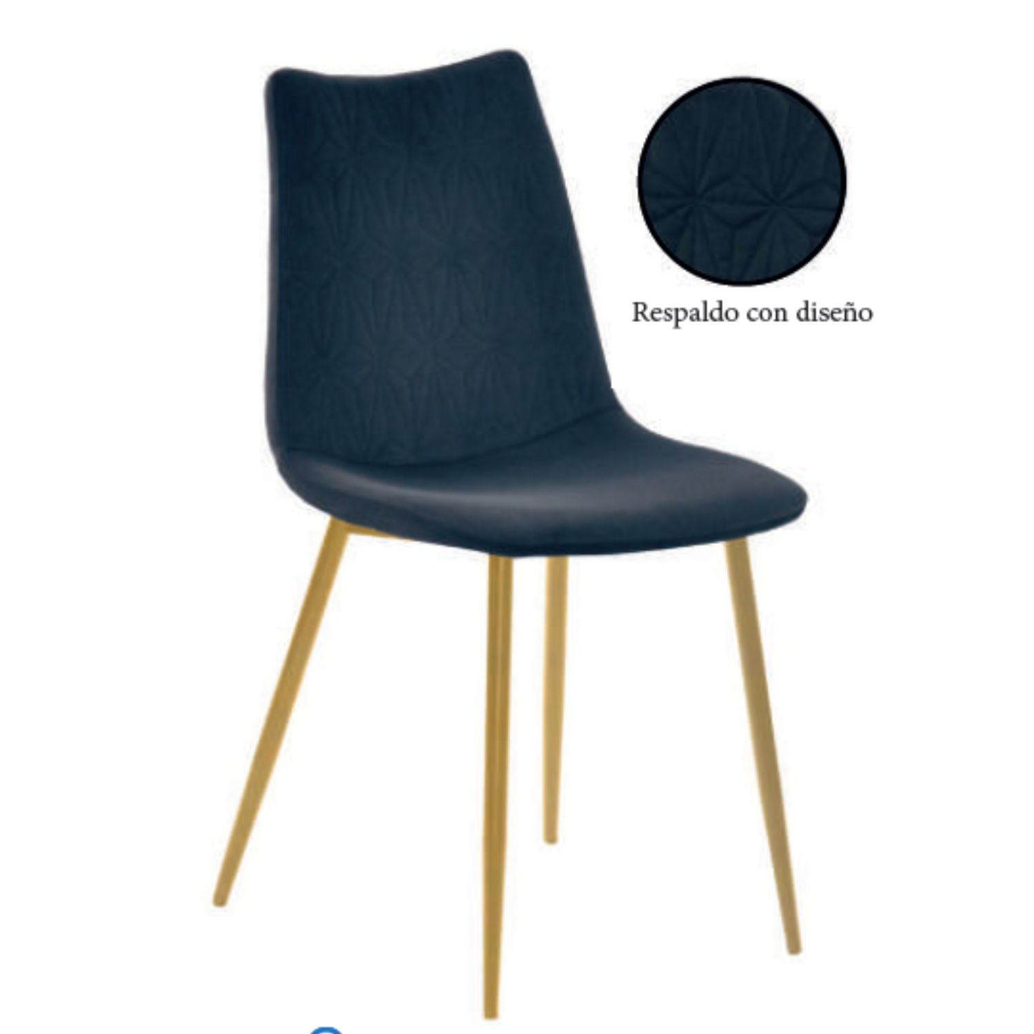 Silla Yesara Velvet Gris Diseño Gold
