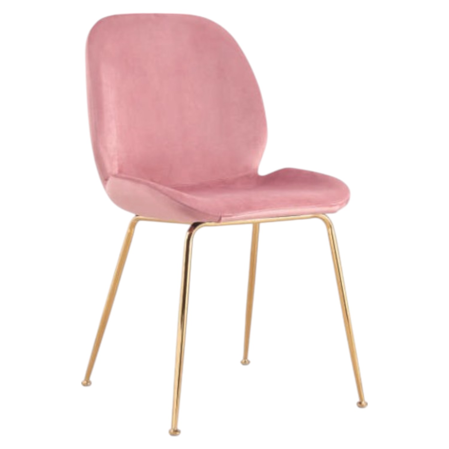 Silla Sherlyn Tela Rosa Patas Gold