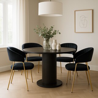 Foto 3 | Silla Pau Velvet Negro Patas Gold Np
