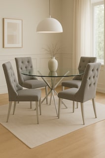 Foto 4 | Silla Fanny Tela Gris Acero Inox