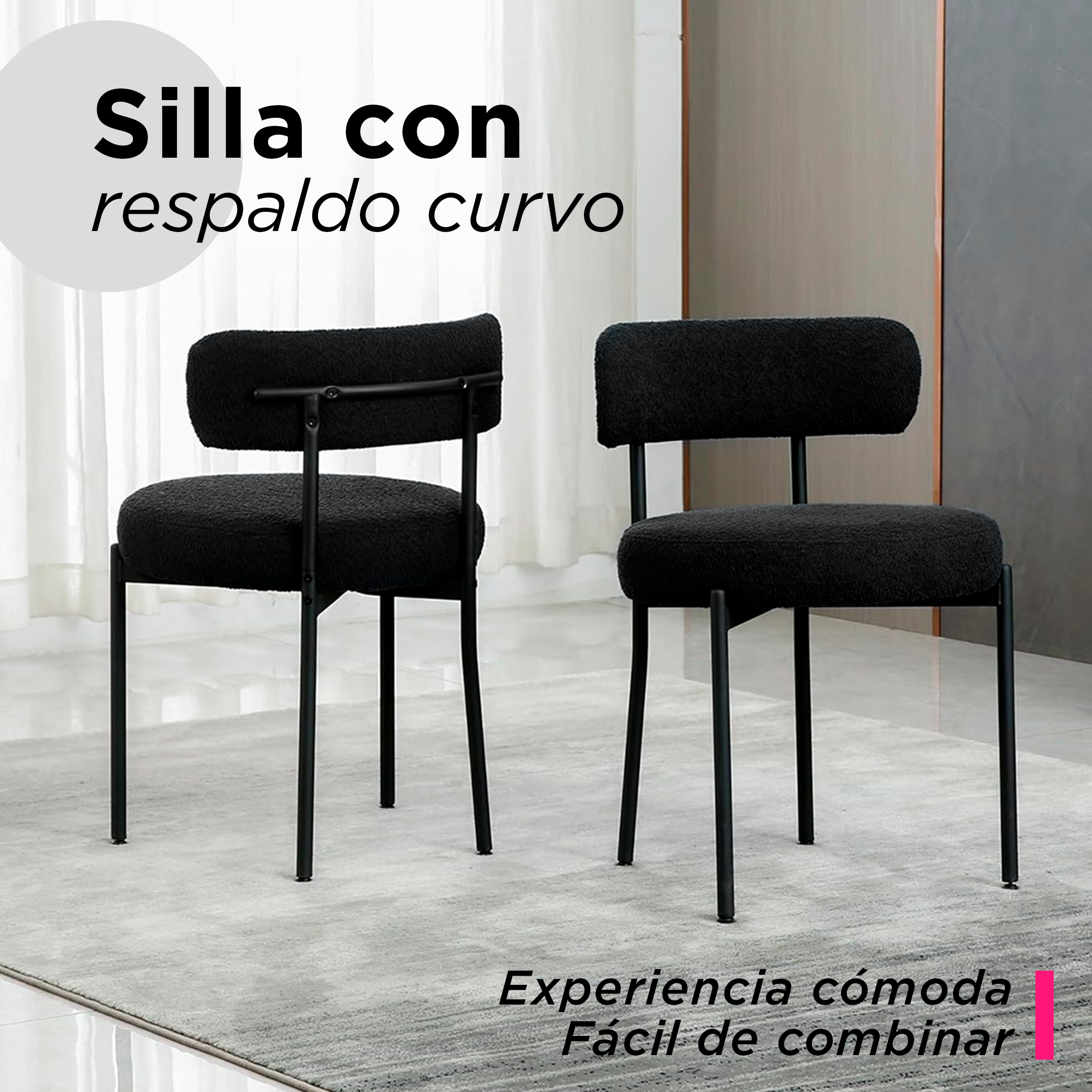 Foto 4 pulgar | Ser De Sillas Vintage Modena  Negro