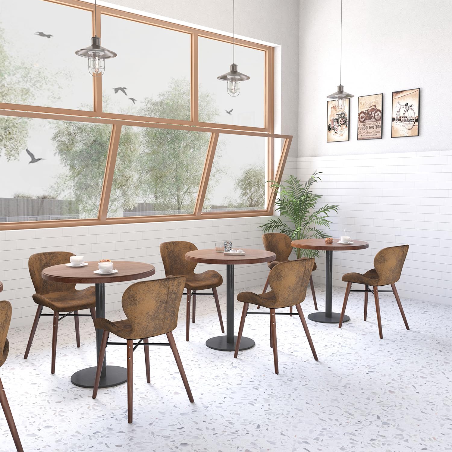 Foto 8 | Silla De Comedor Furniturer Juli Marrón 48 X 40 X 78 Cm