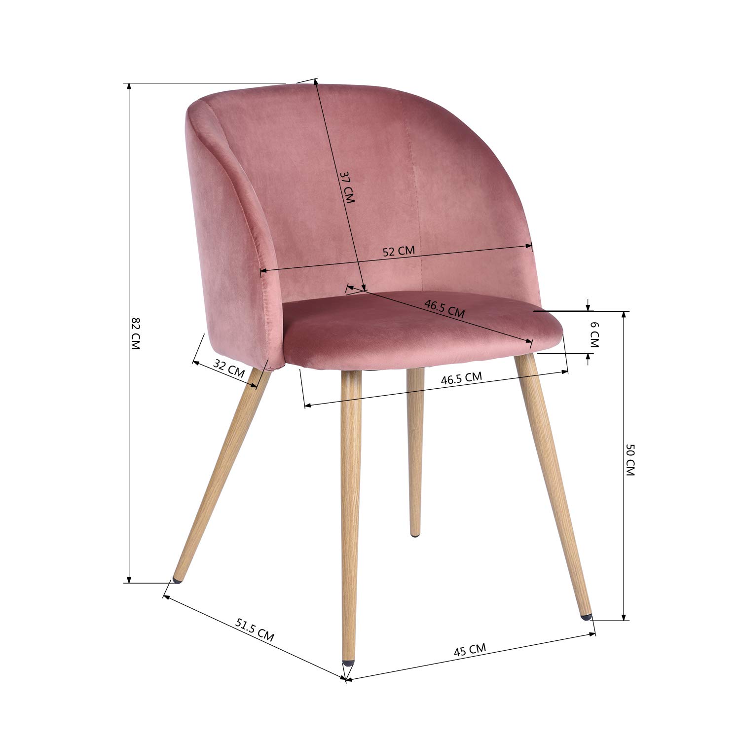 Foto 4 pulgar | Silla de Comedor Furniturer Ynez Rosa 2 Piezas
