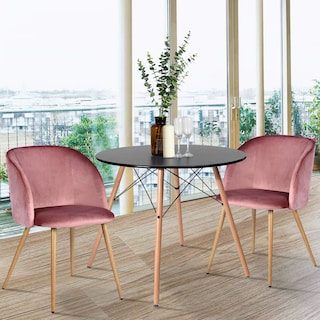 Foto 6 | Silla de Comedor Furniturer Ynez Rosa 2 Piezas