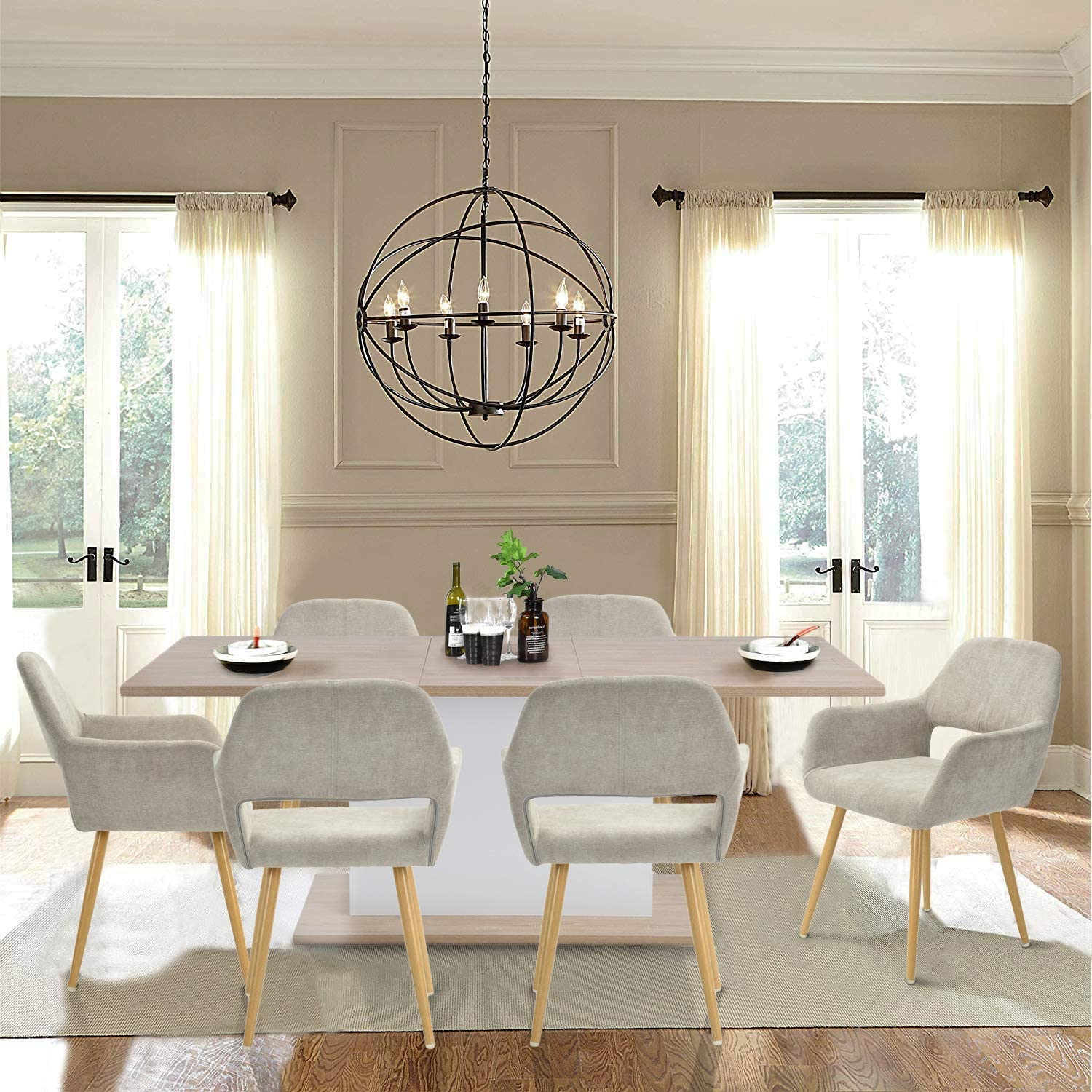 Foto 3 pulgar | Silla De Comedor Furniturer Cromwell Beige 56 X 56 X 78 Cm
