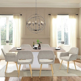 Foto 2 | Silla De Comedor Furniturer Cromwell Beige 56 X 56 X 78 Cm