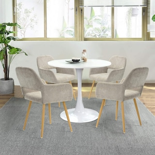 Foto 6 | Silla De Comedor Furniturer Cromwell Beige 56 X 56 X 78 Cm
