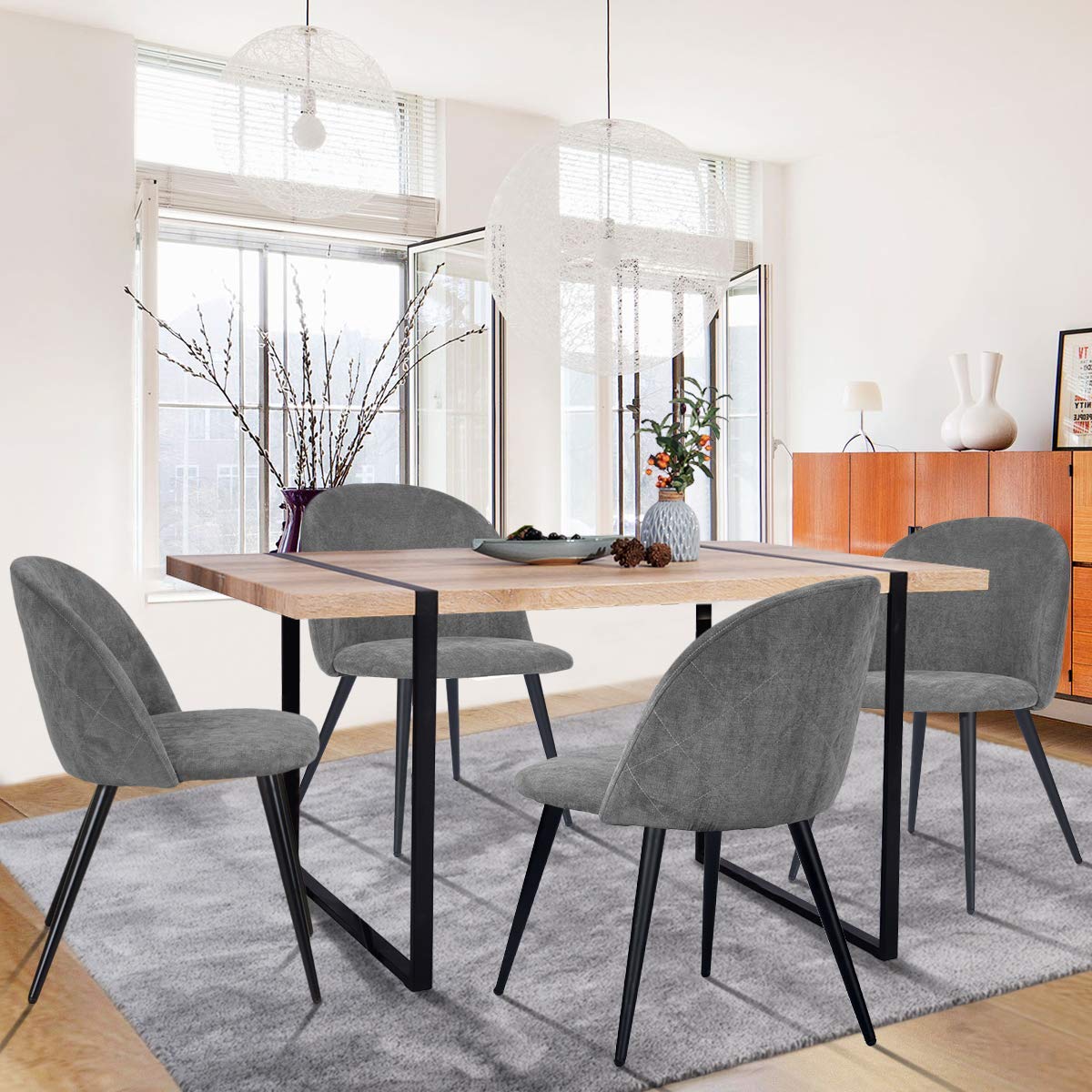 Foto 8 pulgar | Silla De Comedor Furniturer Zomba Gris 48 X 48 X 77 Cm