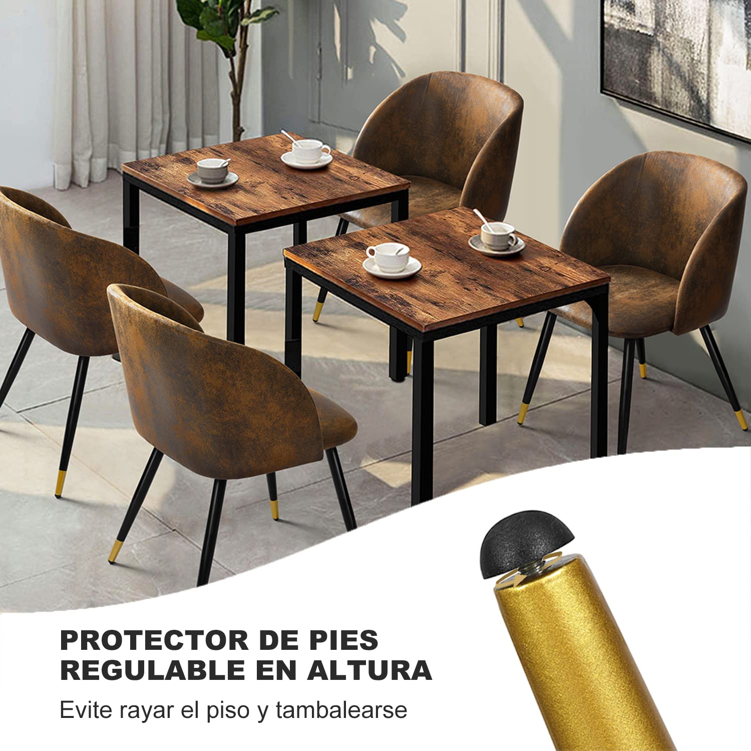 Foto 9 pulgar | Silla De Comedor Furniturer Ynez Marrón 48 X 54 X 81 Cm