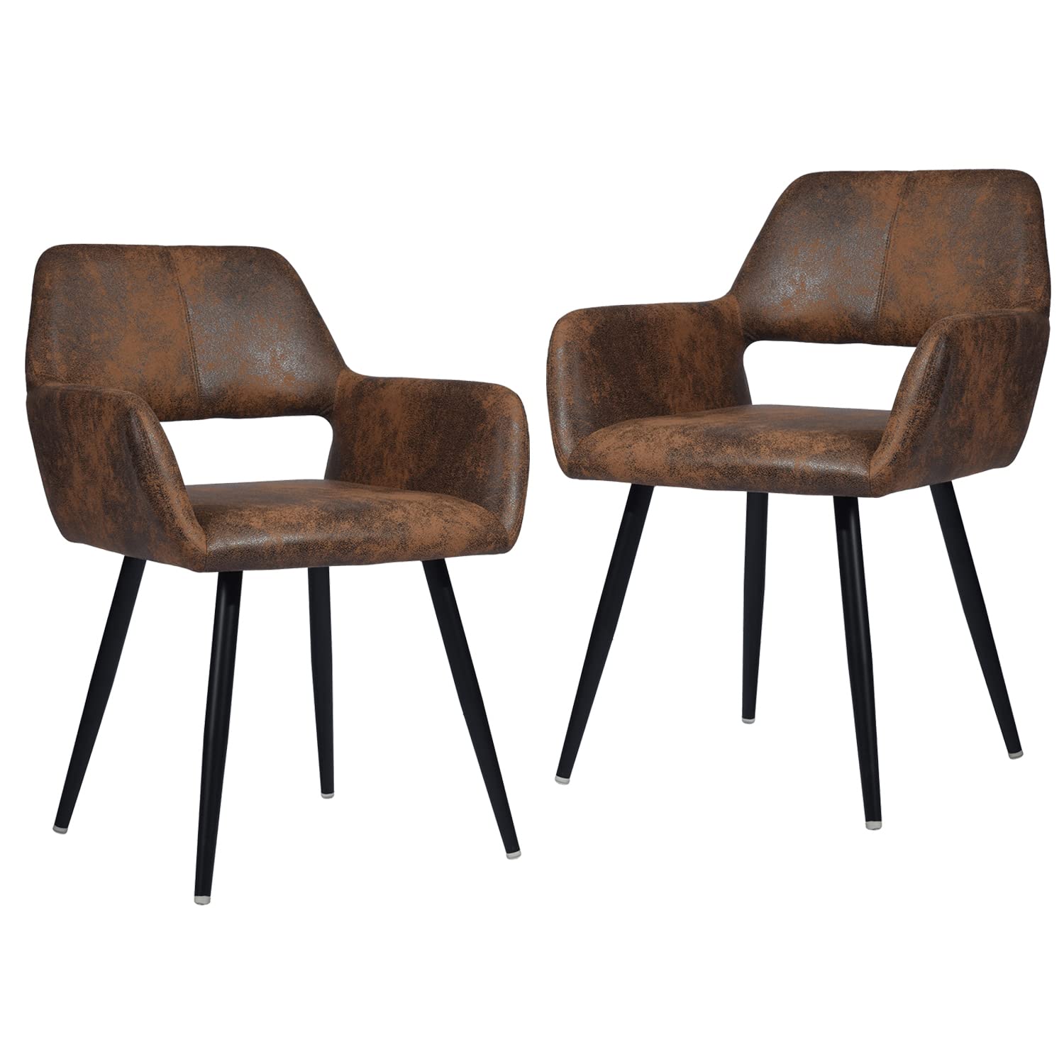 Foto 2 pulgar | Silla De Comedor Furniturer Cromwell Marrón 56 X 43 X 78 Cm