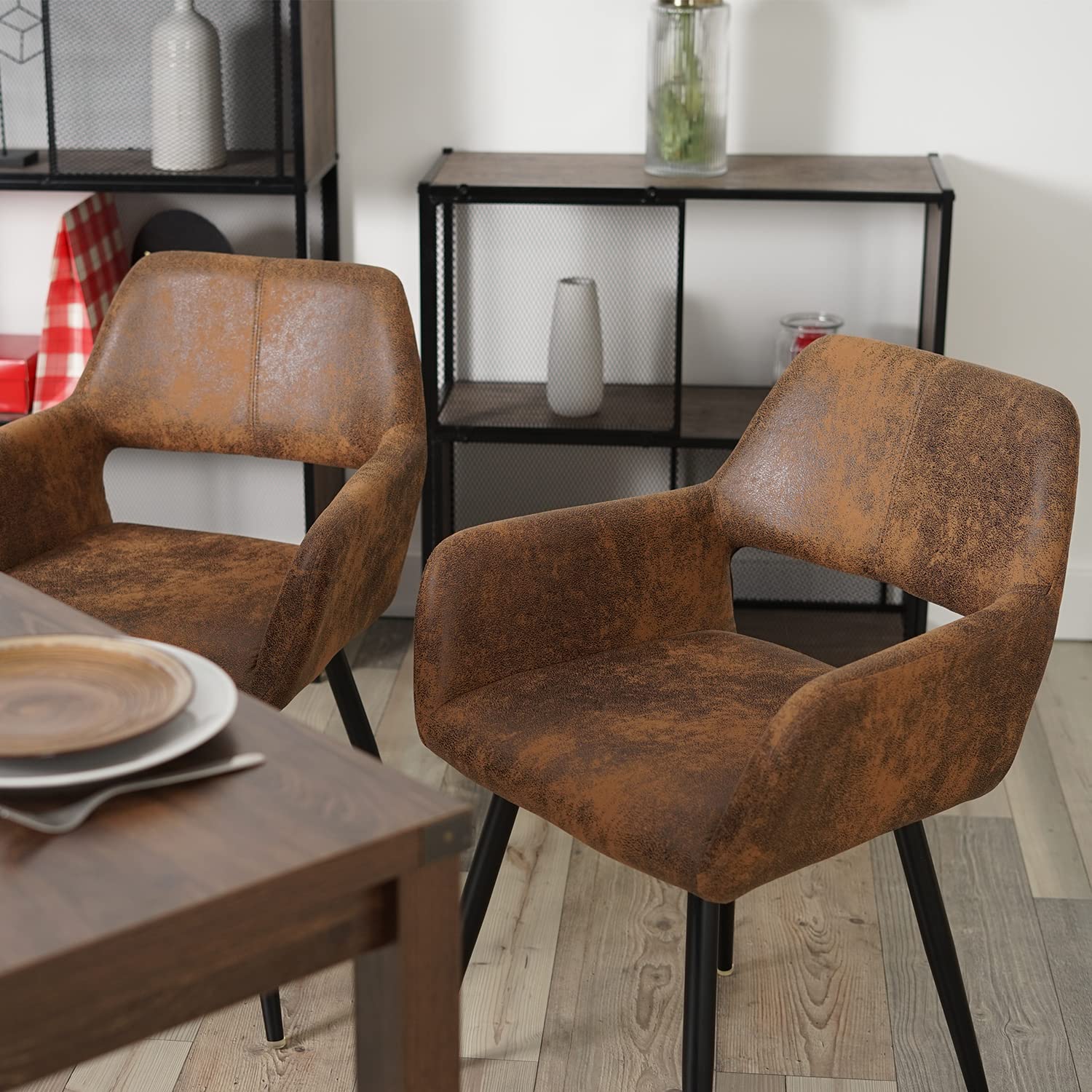 Foto 3 pulgar | Silla De Comedor Furniturer Cromwell Marrón 56 X 43 X 78 Cm