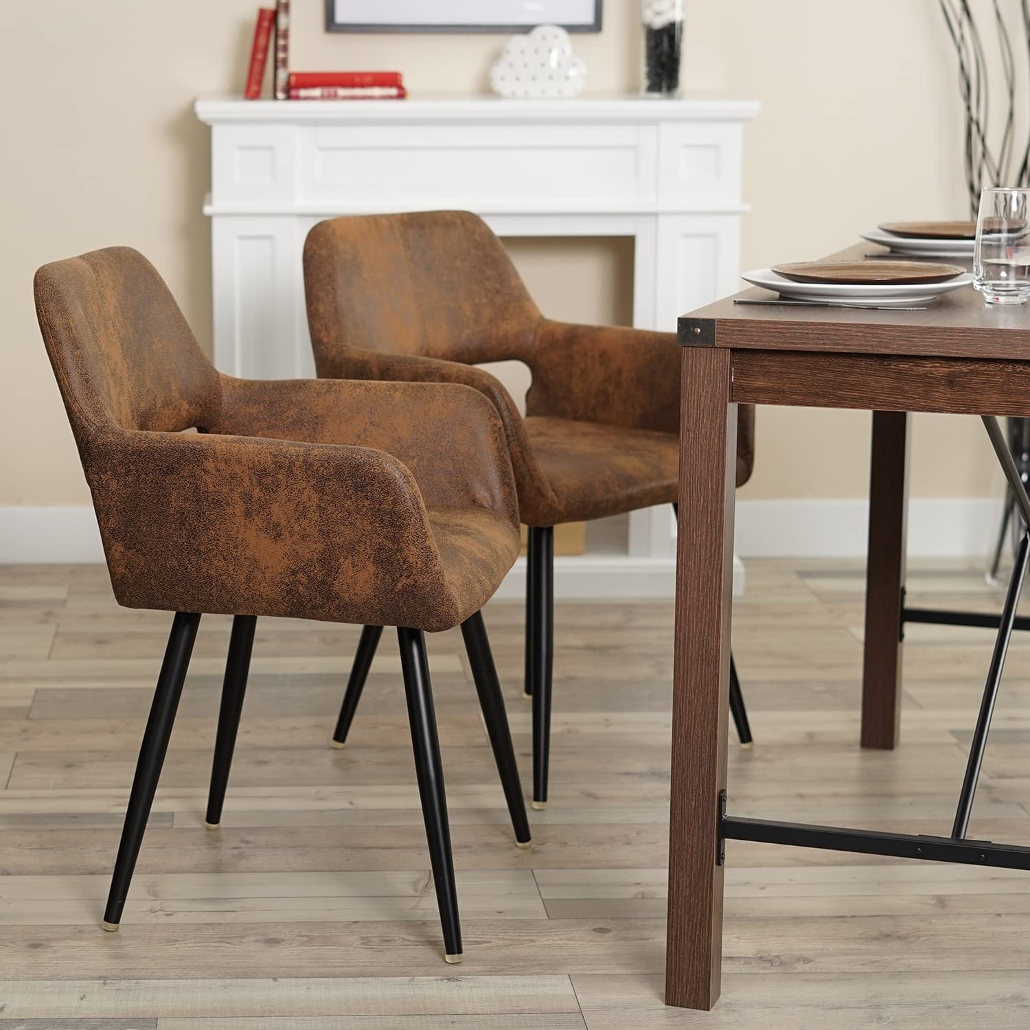 Foto 5 pulgar | Silla De Comedor Furniturer Cromwell Marrón 56 X 43 X 78 Cm