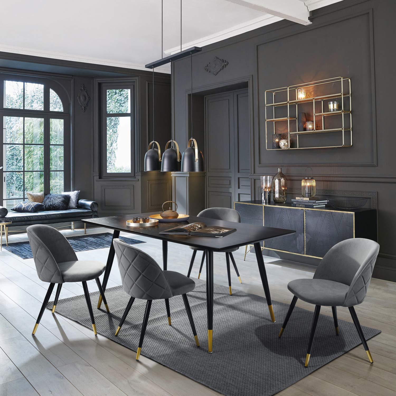 Foto 3 pulgar | Silla De Comedor Furniturer Zomba Gris 48 X 45.5 X 78 Cm