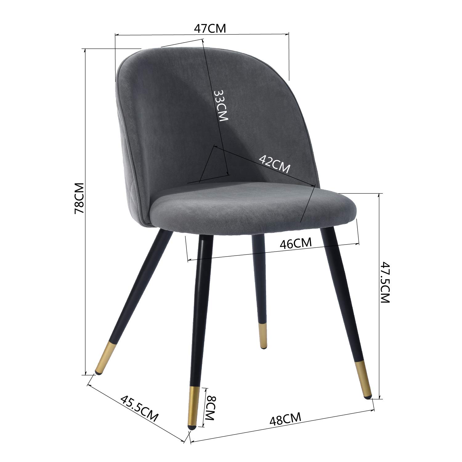 Foto 4 pulgar | Silla De Comedor Furniturer Zomba Gris 48 X 45.5 X 78 Cm