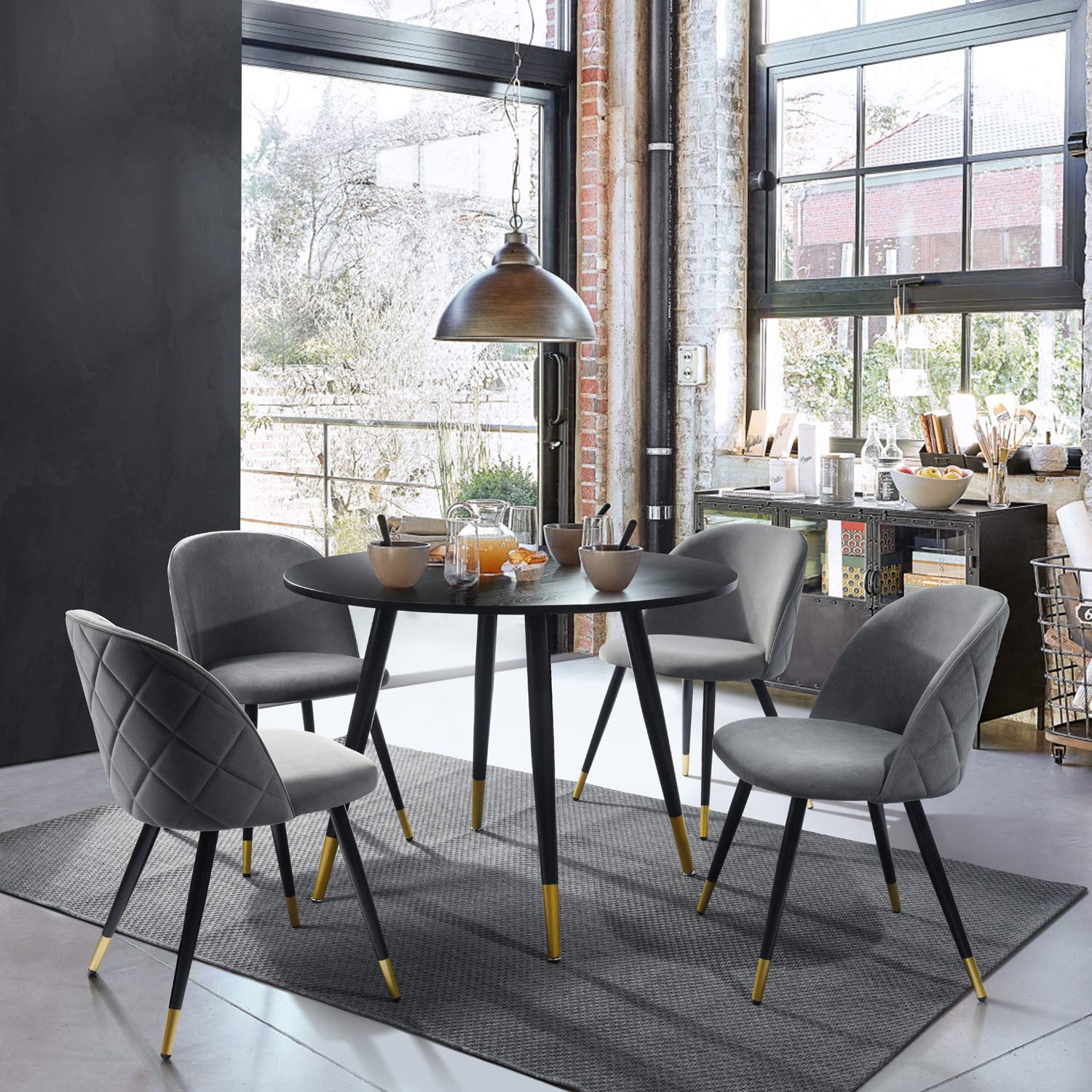 Foto 5 pulgar | Silla De Comedor Furniturer Zomba Gris 48 X 45.5 X 78 Cm